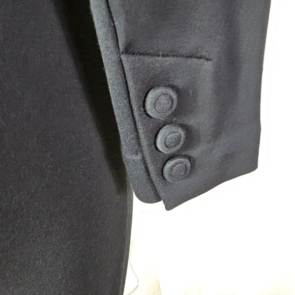 Cabi Black Tie Jacket Black Ponte Sweater Knit Collar Cropped Double Breasted 8 - Picture 6 of 10